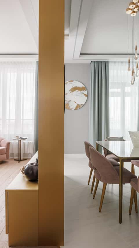 Дизайн и ремонт квартиры в ЖК «Символ» — Золотой акцент