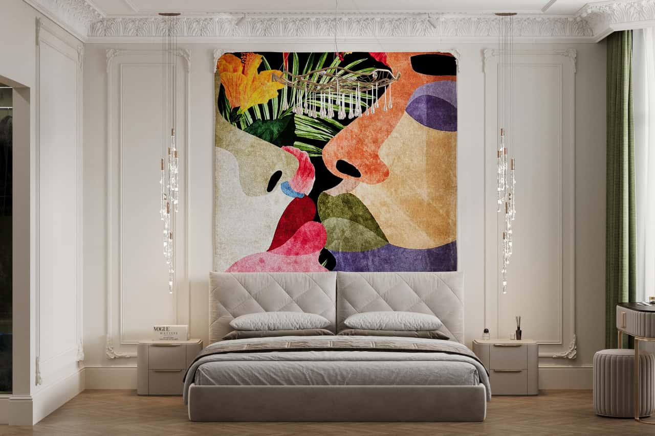 Яркий акцент в спальне