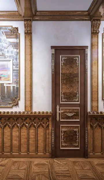 ЖК «Таёжный». Резные бортики на стенах в готическом стиле