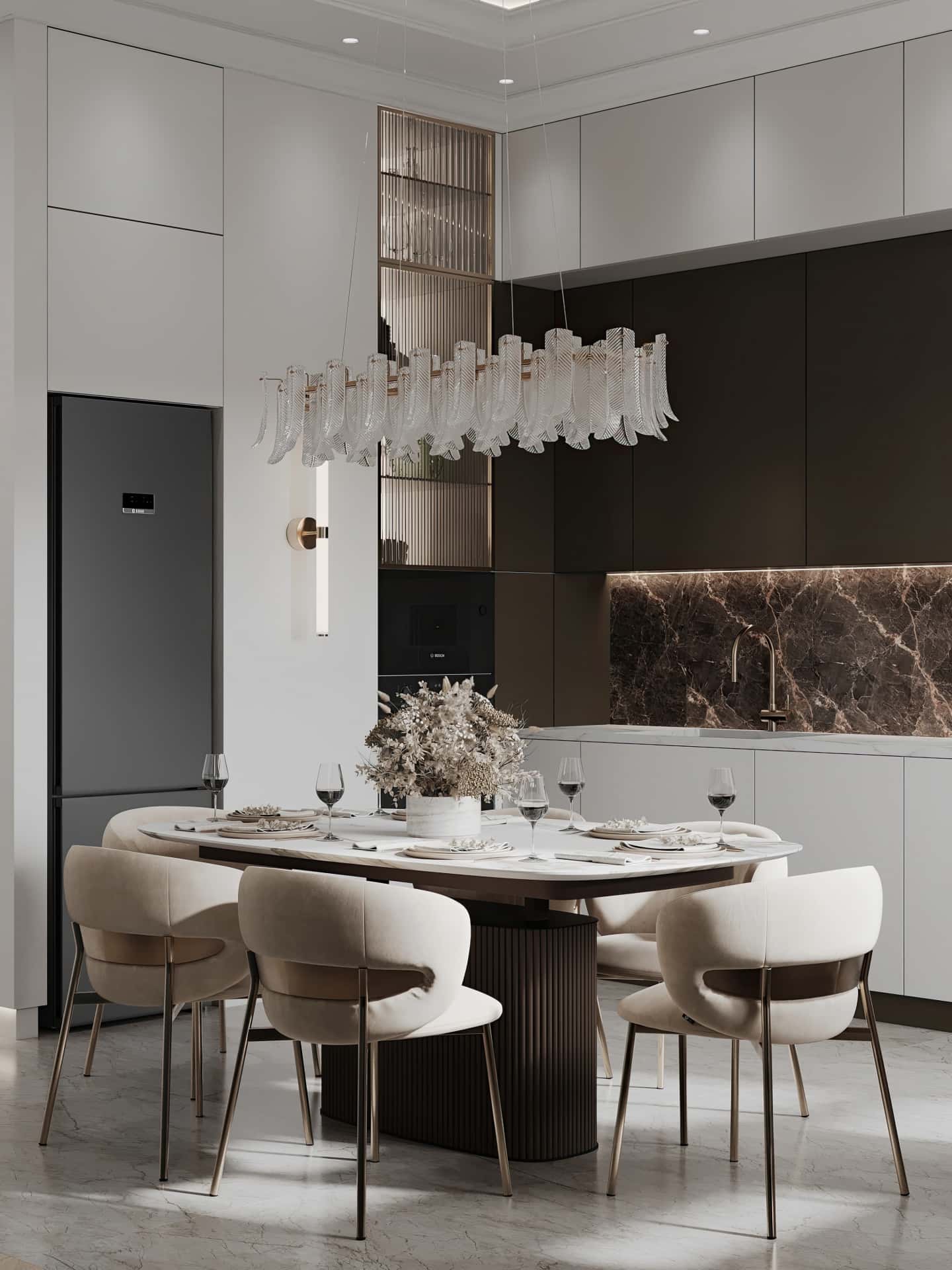 Дизайн и ремонт квартиры в ЖК Вереск — Удобство со вкусом, 88 м2. Кухня-гостиная, фото 1