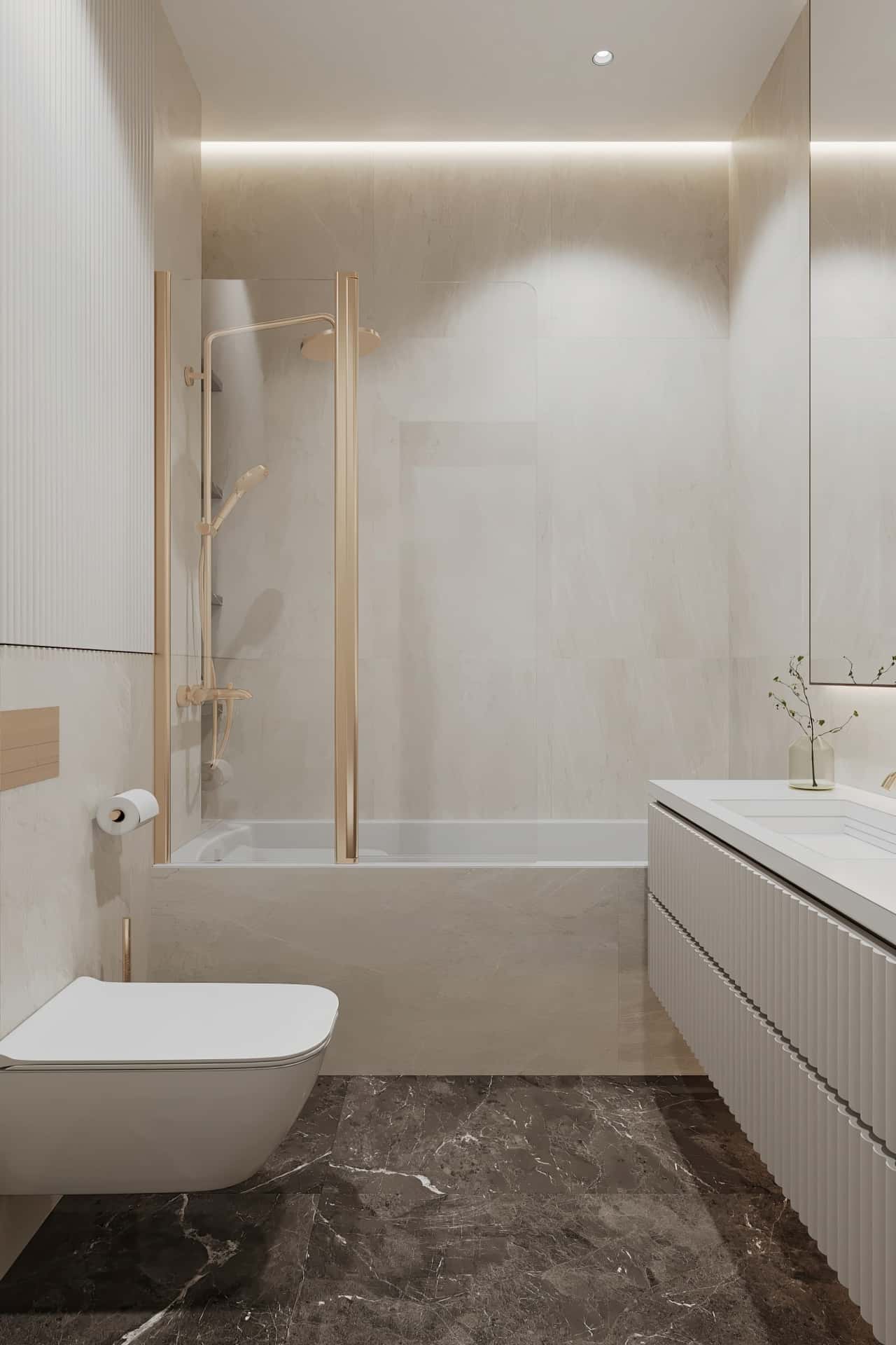 Дизайн и ремонт квартиры в ЖК Вереск — Удобство со вкусом, 88 м2. Мастер-санузел, фото 1