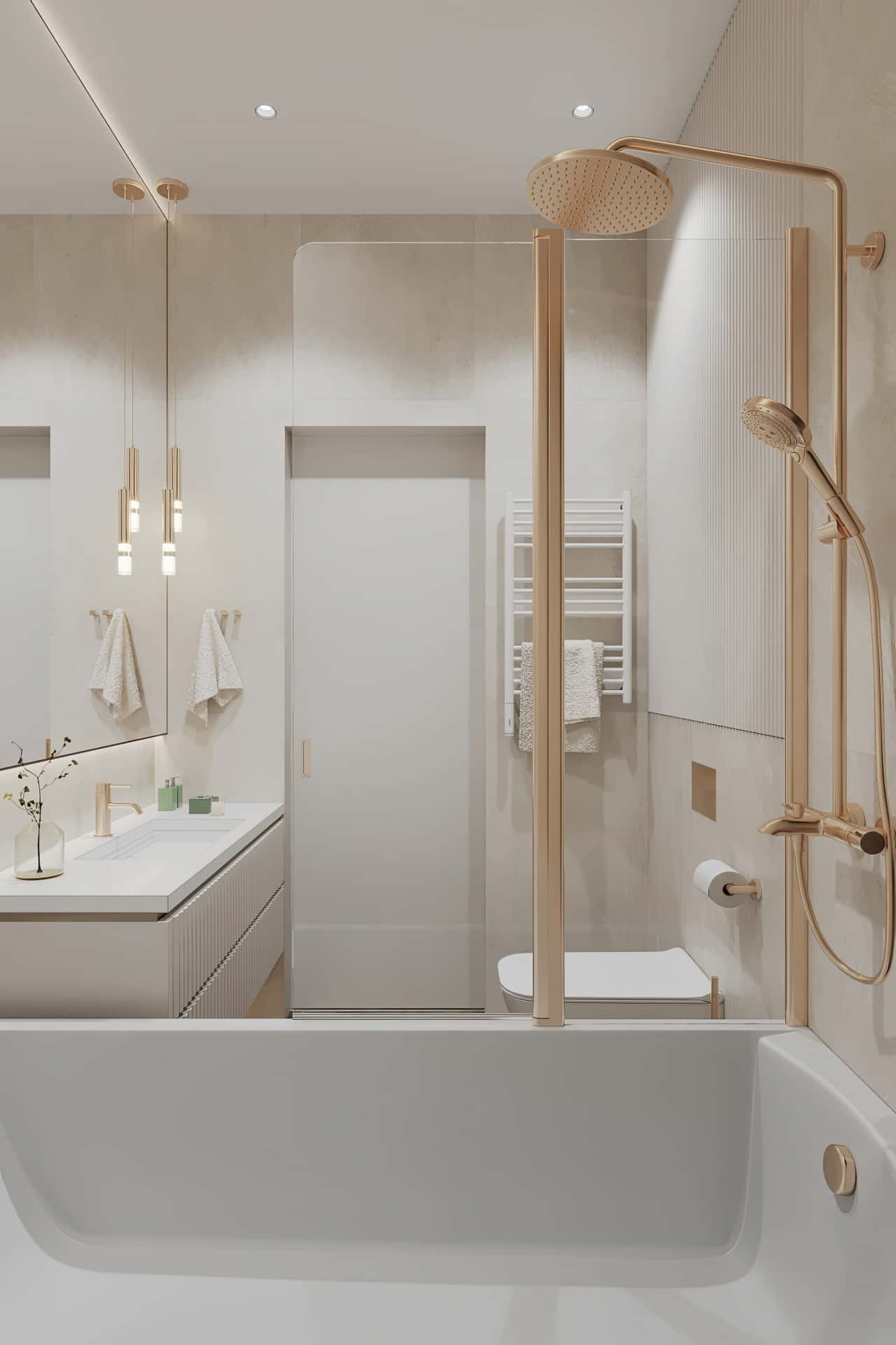 Дизайн и ремонт квартиры в ЖК Вереск — Удобство со вкусом, 88 м2. Мастер-санузел, фото 3