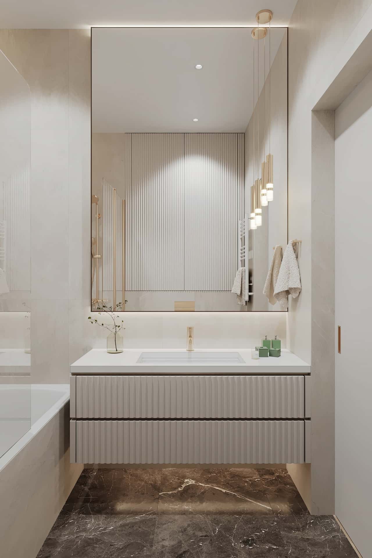 Дизайн и ремонт квартиры в ЖК Вереск — Удобство со вкусом, 88 м2. Мастер-санузел