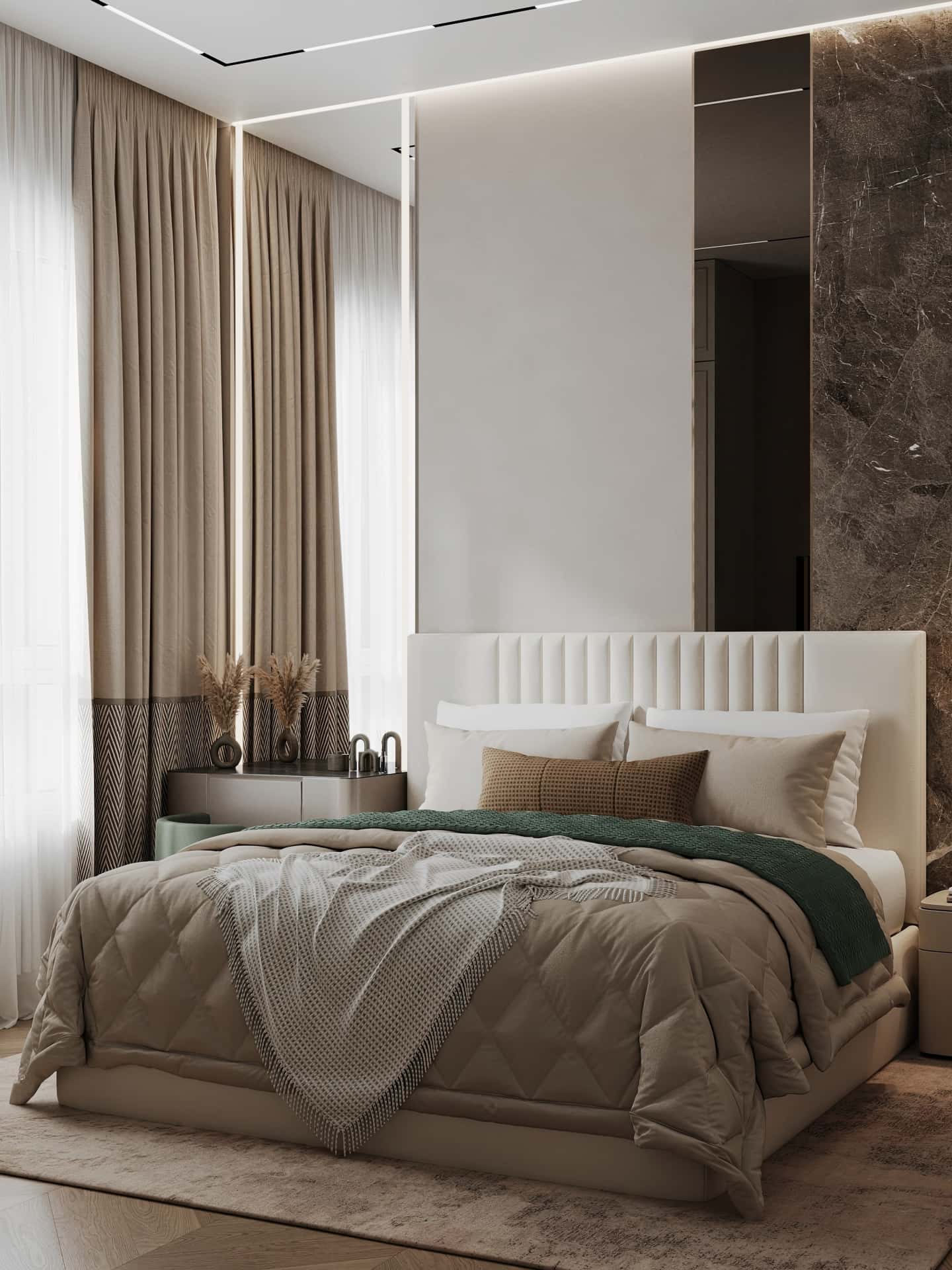 Дизайн и ремонт квартиры в ЖК Вереск — Удобство со вкусом, 88 м2. Мастер-спальня, фото 1