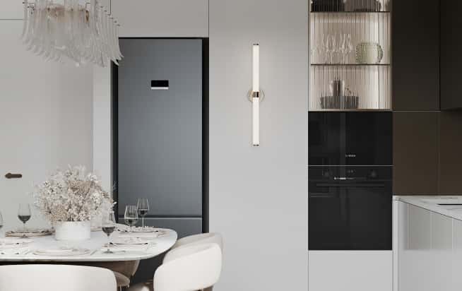 Дизайн и ремонт квартиры в ЖК Вереск в стиле современная классика. Кухня-гостиная, фото 2