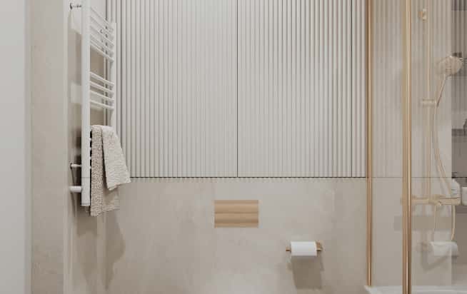 Дизайн и ремонт квартиры в ЖК Вереск в стиле современная классика. Мастер-санузел, фото 2