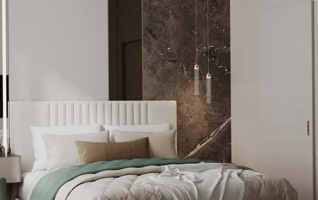 Дизайн и ремонт квартиры в ЖК Вереск в стиле современная классика. Мастер-спальня, фото 2