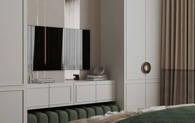 Дизайн и ремонт квартиры в ЖК Вереск в стиле современная классика. Мастер-спальня, фото 5