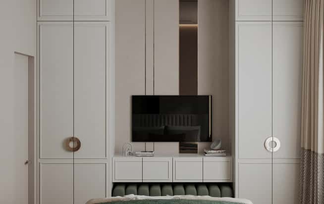 Дизайн и ремонт квартиры в ЖК Вереск в стиле современная классика. Мастер-спальня, фото 6