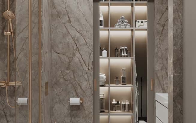 Дизайн и ремонт квартиры в ЖК Вереск в стиле современная классика. Санузел, фото 2