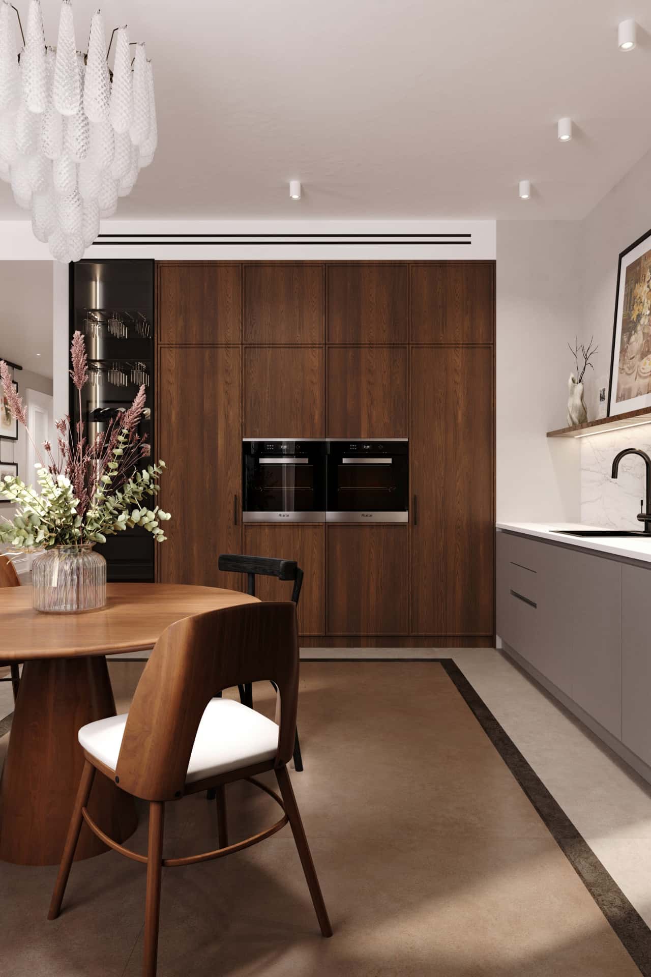 Дизайн и ремонт квартиры в ЖК Врубеля 4 — Дух Монмартра, 101 м2. Кухня-гостиная, фото 13