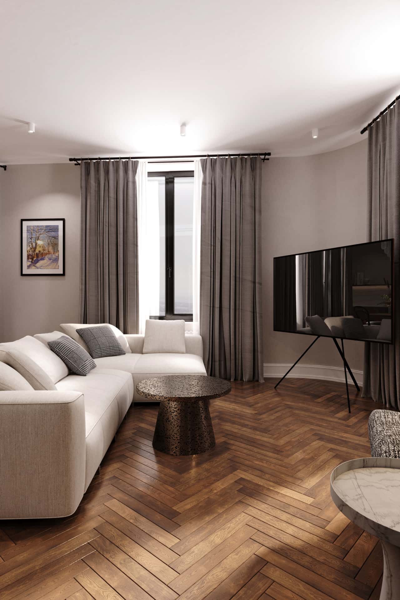 Дизайн и ремонт квартиры в ЖК Врубеля 4 — Дух Монмартра, 101 м2. Кухня-гостиная, фото 14