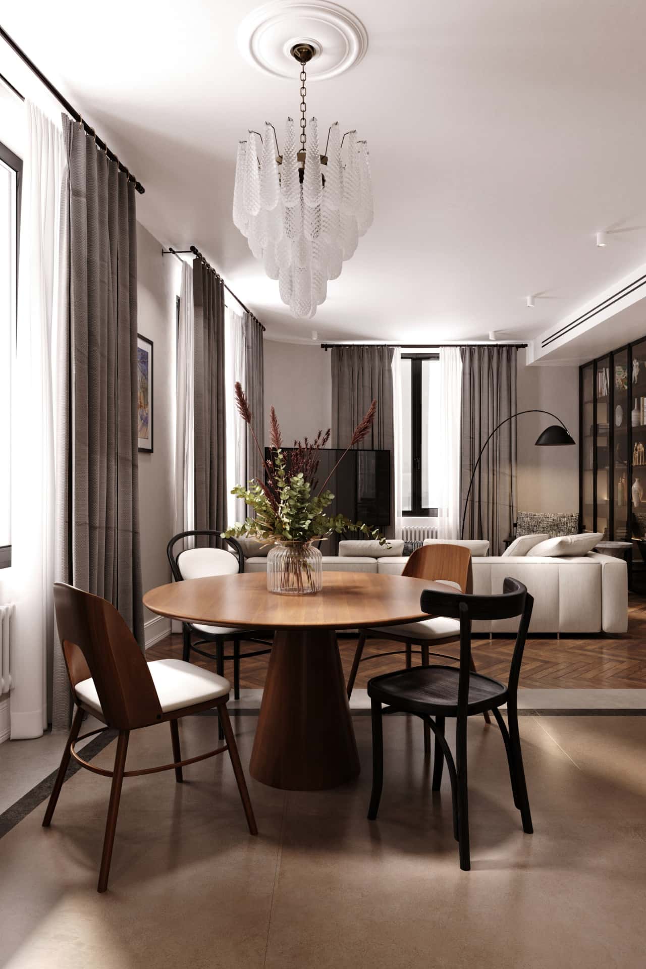 Дизайн и ремонт квартиры в ЖК Врубеля 4 — Дух Монмартра, 101 м2. Кухня-гостиная, фото 3