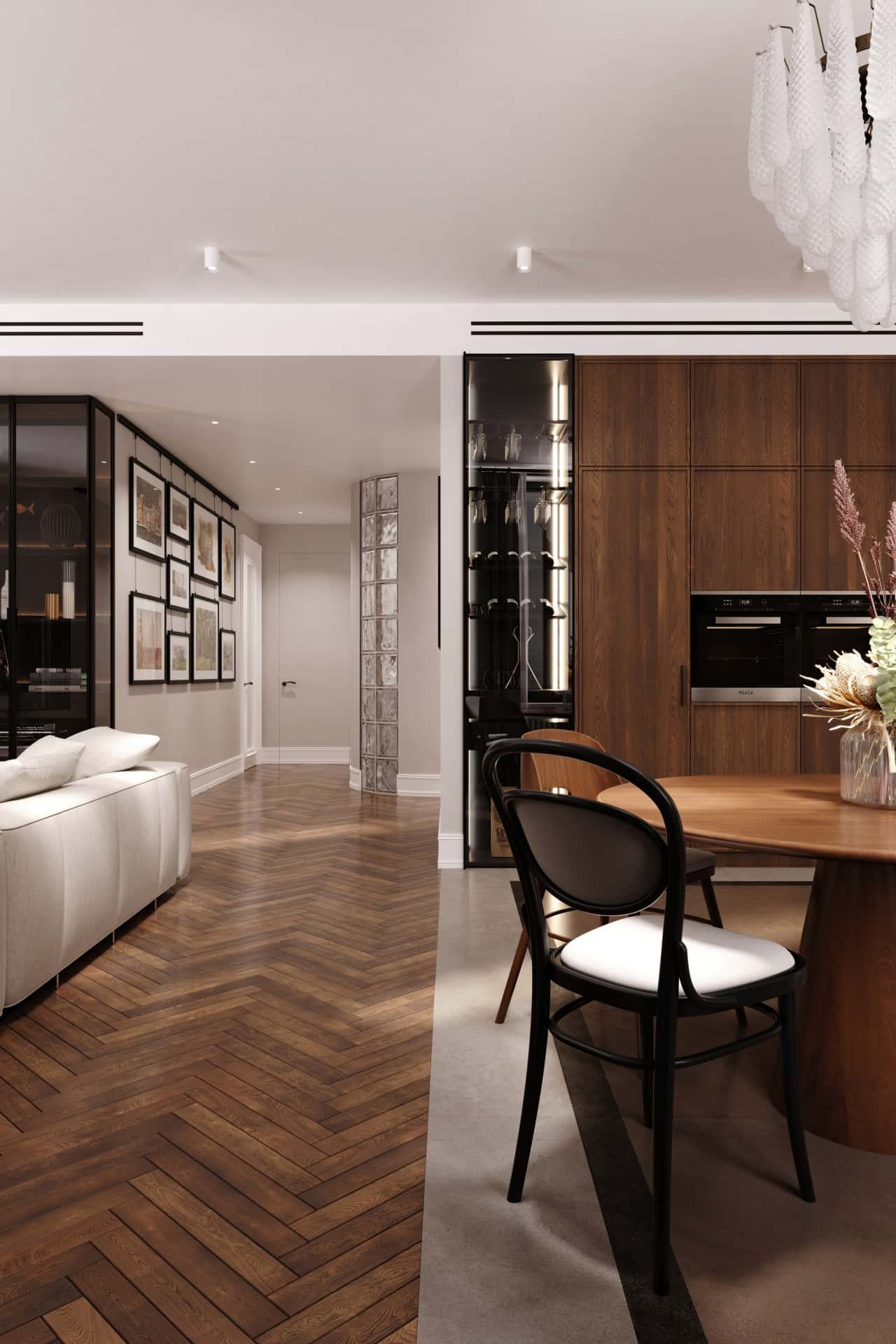 Дизайн и ремонт квартиры в ЖК Врубеля 4 — Дух Монмартра, 101 м2. Кухня-гостиная, фото 4