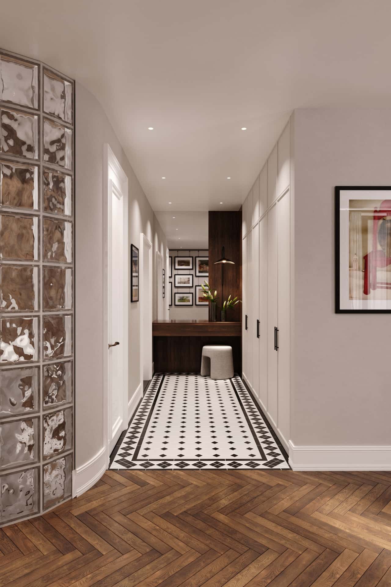 Дизайн и ремонт квартиры в ЖК Врубеля 4 — Дух Монмартра, 101 м2. Прихожая