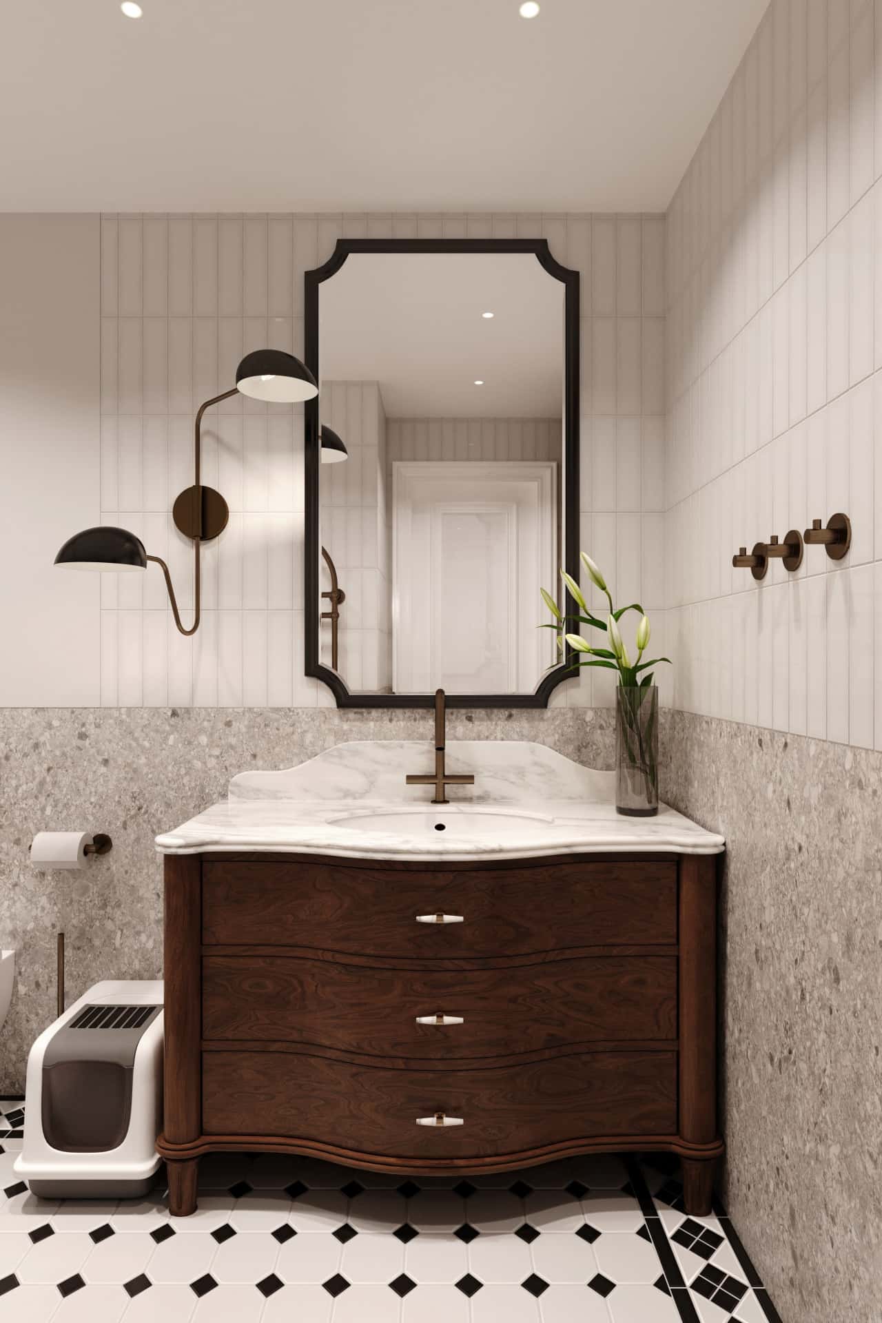 Дизайн и ремонт квартиры в ЖК Врубеля 4 — Дух Монмартра, 101 м2. Санузел