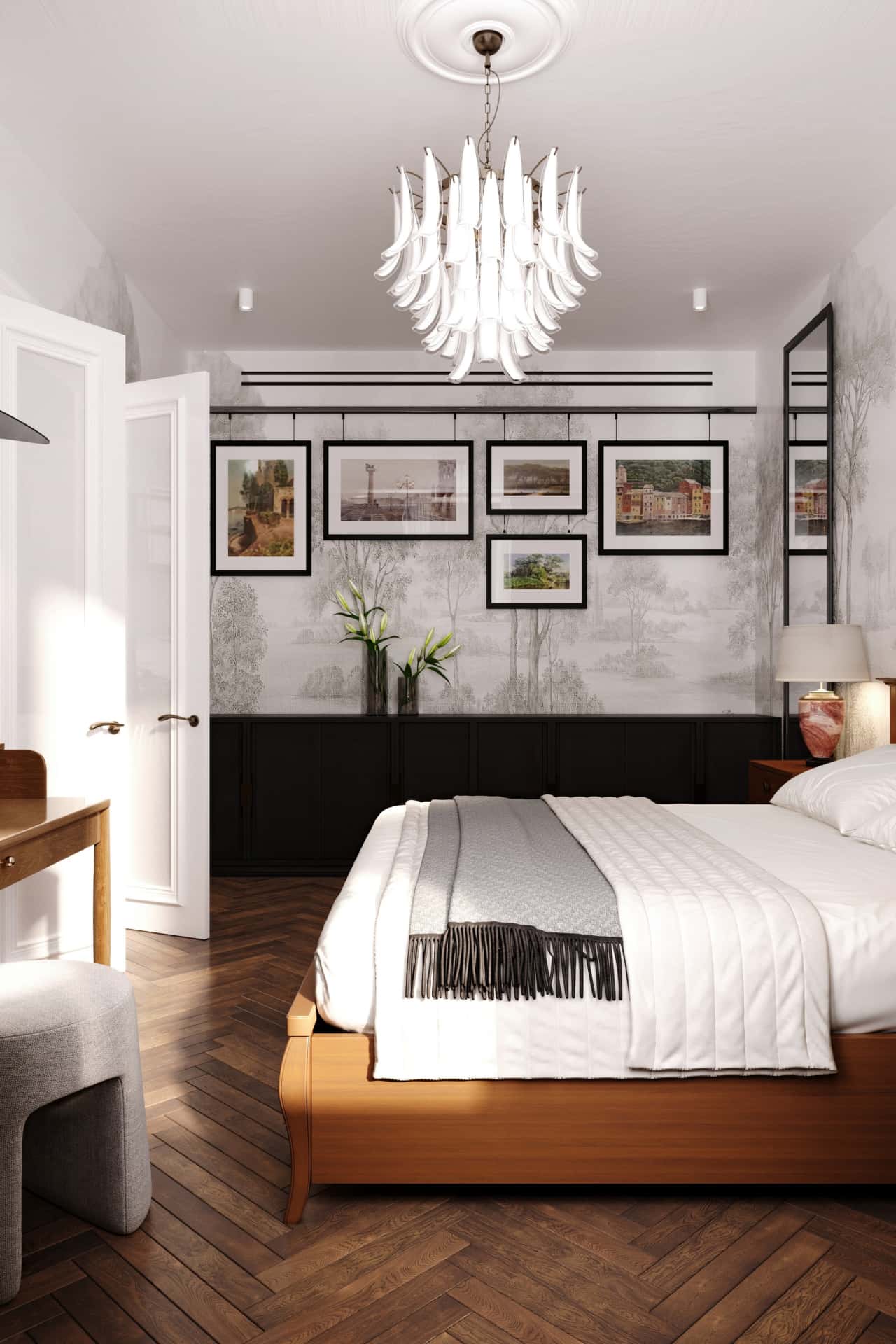 Дизайн и ремонт квартиры в ЖК Врубеля 4 — Дух Монмартра, 101 м2. Спальня, фото 6