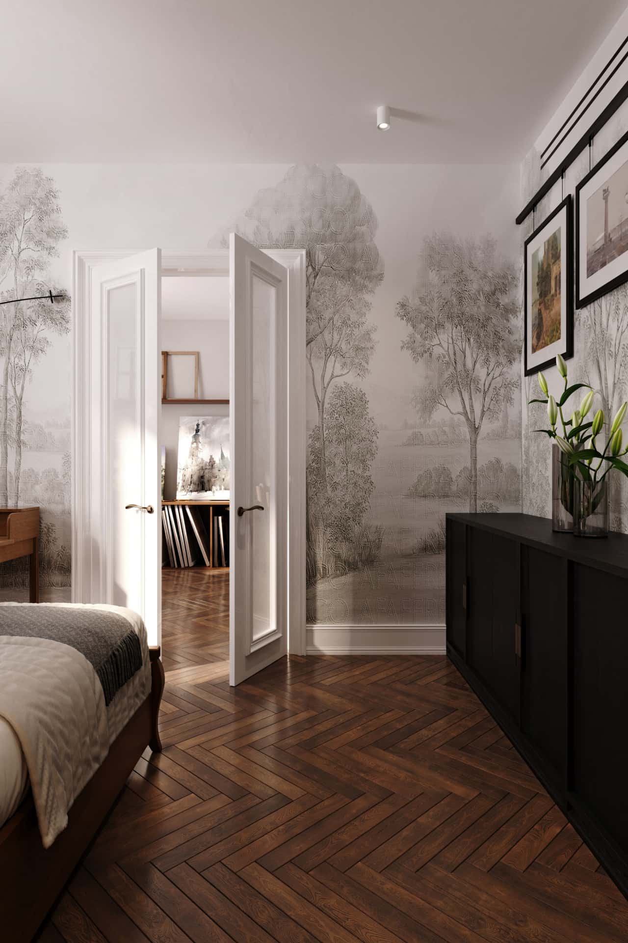 Дизайн и ремонт квартиры в ЖК Врубеля 4 — Дух Монмартра, 101 м2. Спальня, фото 7