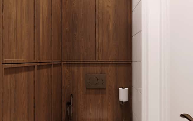 Дизайн и ремонт квартиры в ЖК Врубеля 4 в стиле французская классика. Гостевой санузел, фото 1