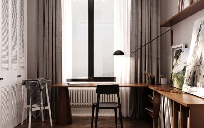 Дизайн и ремонт квартиры в ЖК Врубеля 4 в стиле французская классика. Мастерская, фото 3