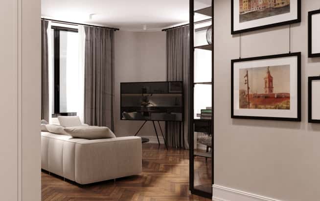 Дизайн и ремонт квартиры в ЖК Врубеля 4 в стиле французская классика. Прихожая, фото 4