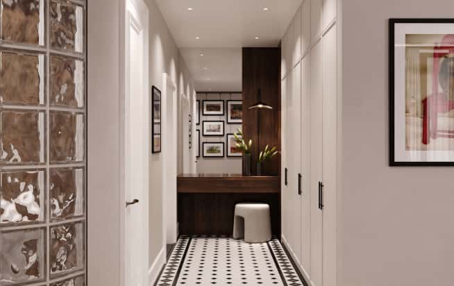 Дизайн и ремонт квартиры в ЖК Врубеля 4 в стиле французская классика. Прихожая
