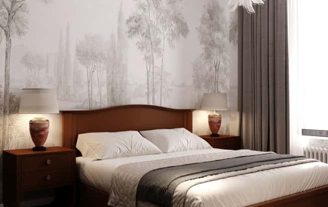 Дизайн и ремонт квартиры в ЖК Врубеля 4 в стиле французская классика. Спальня