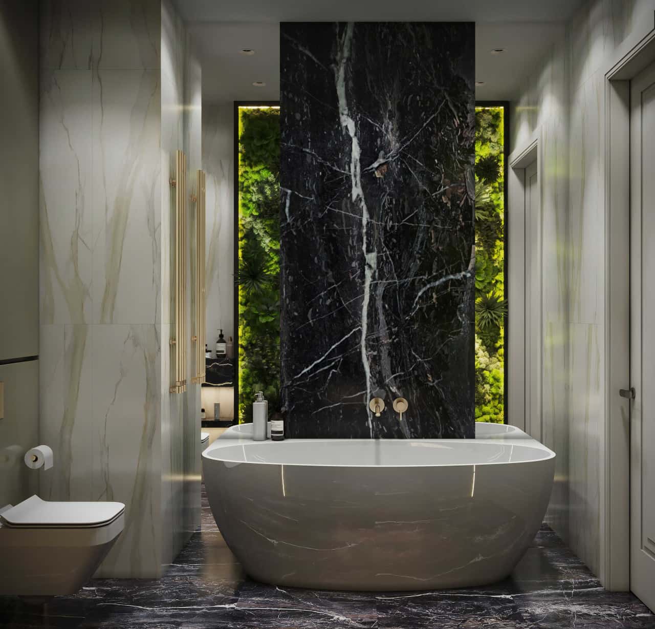 Фитостена в ванной