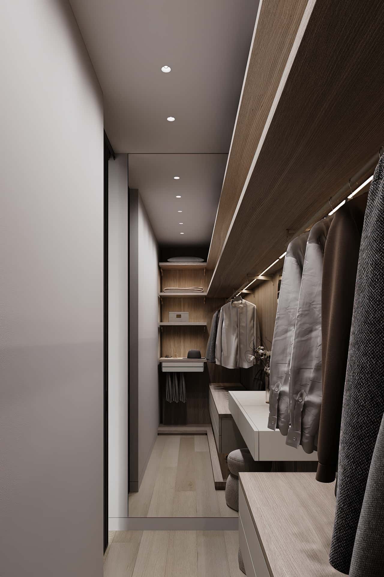 Дизайн и ремонт квартиры в ЖК Зорге 9 — Гармония перемен, 66 м2. Гардеробная, фото 7