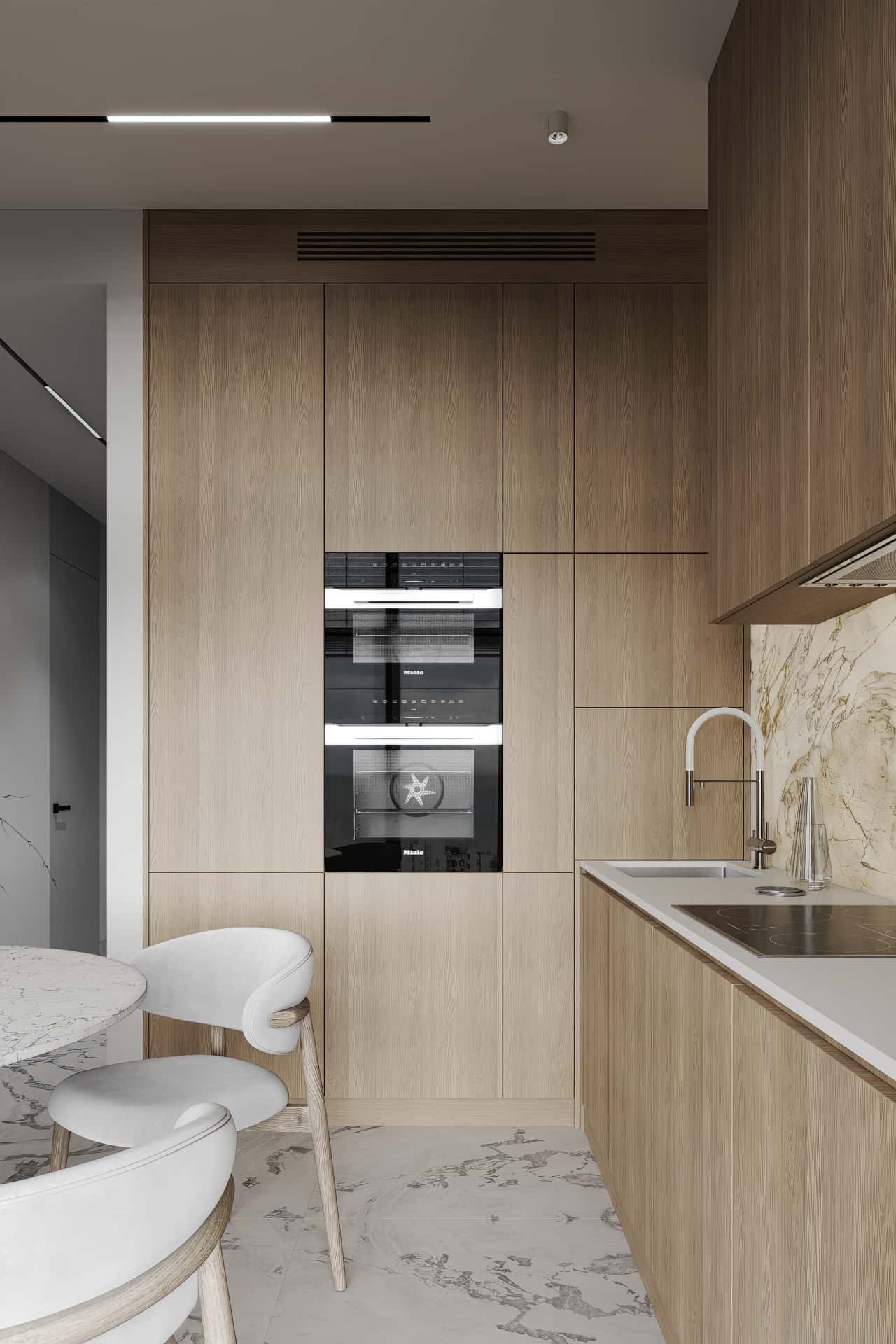 Дизайн и ремонт квартиры в ЖК Зорге 9 — Гармония перемен, 66 м2. Кухня-гостиная, фото 11