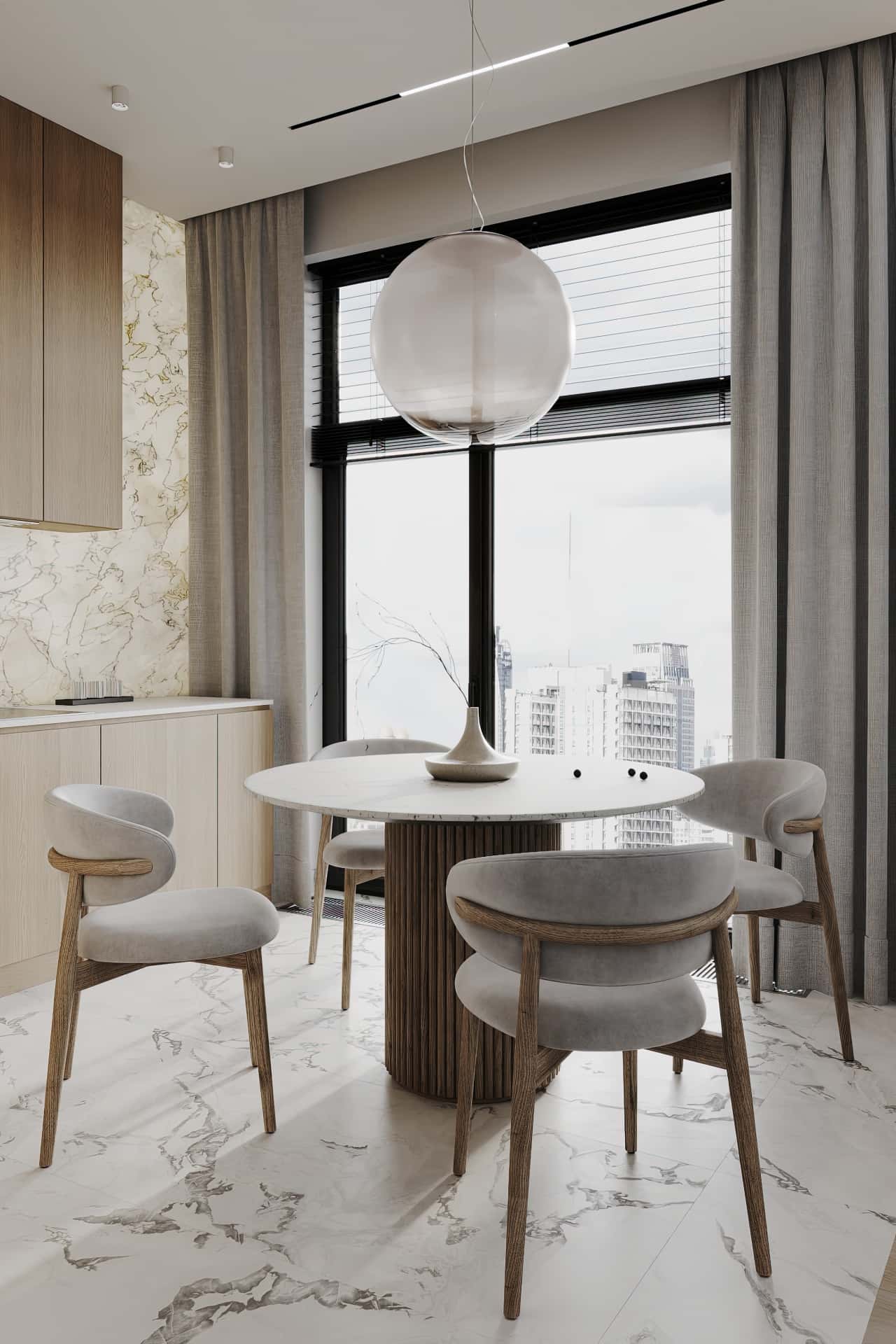 Дизайн и ремонт квартиры в ЖК Зорге 9 — Гармония перемен, 66 м2. Кухня-гостиная, фото 12