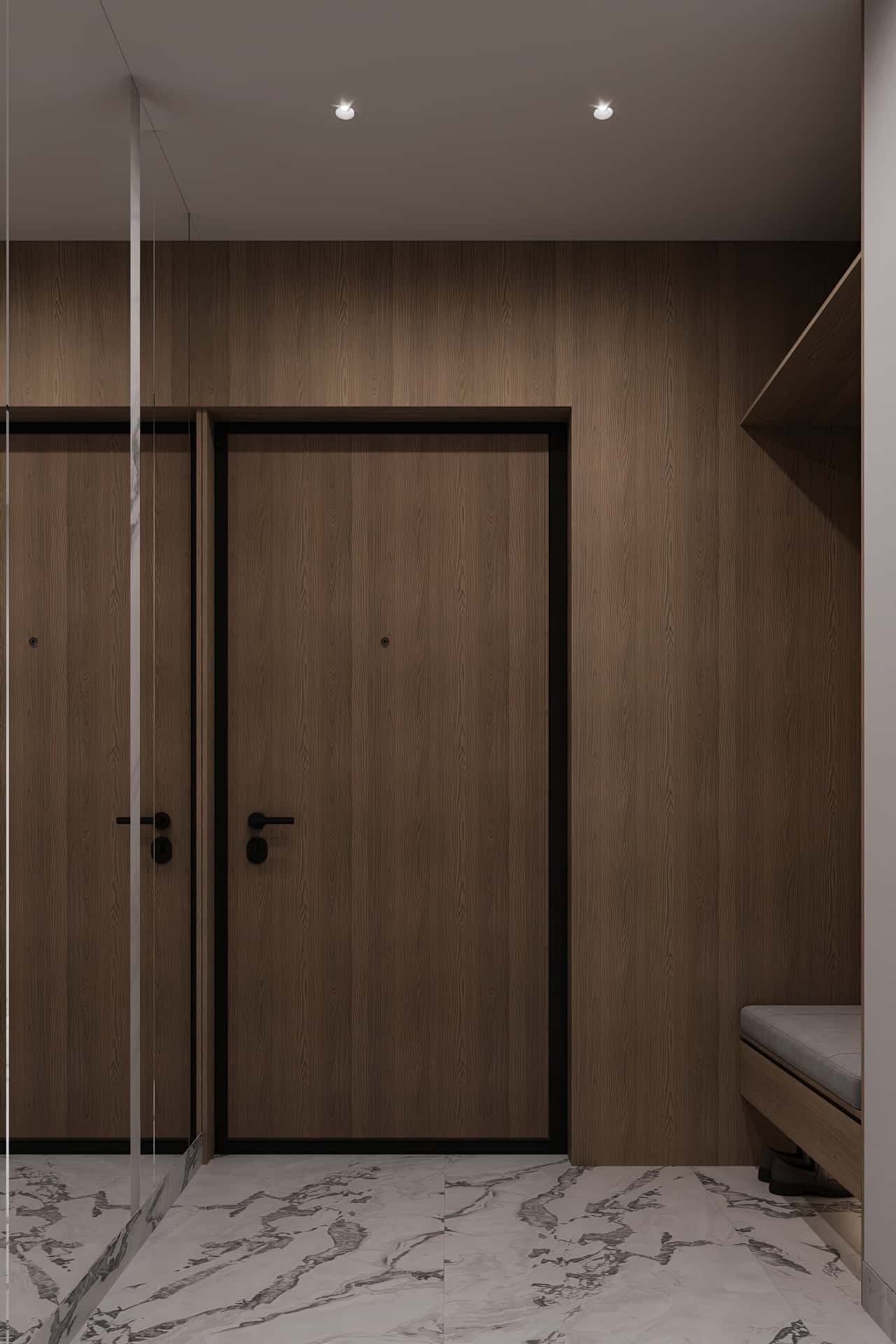 Дизайн и ремонт квартиры в ЖК Зорге 9 — Гармония перемен, 66 м2. Прихожая и коридор, фото 10