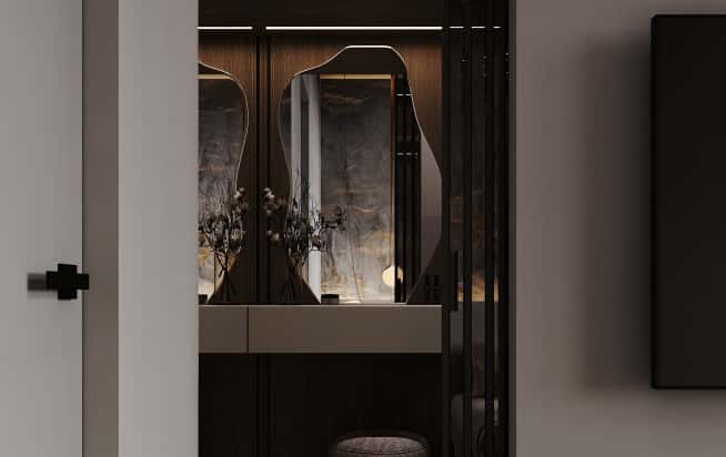 Дизайн и ремонт квартиры в ЖК Зорге 9 в стиле минимализм. Гардеробная, фото 2