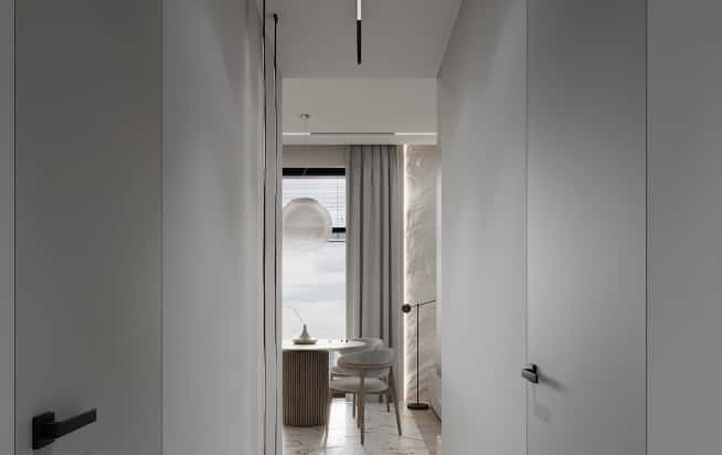 Дизайн и ремонт квартиры в ЖК Зорге 9 в стиле минимализм. Прихожая и коридор, фото 5