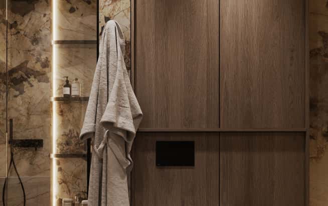 Дизайн и ремонт квартиры в ЖК Зорге 9 в стиле минимализм. Ванная, фото 2