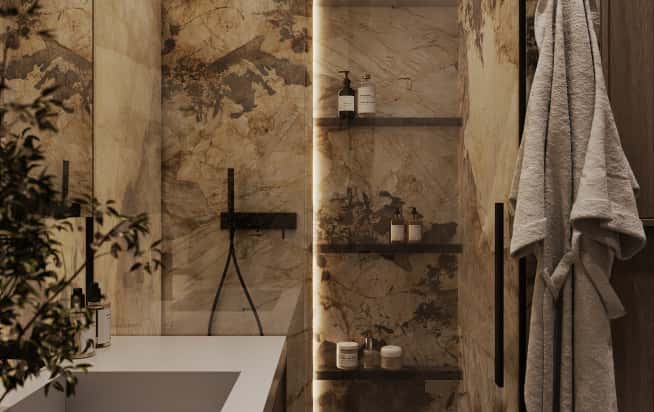 Дизайн и ремонт квартиры в ЖК Зорге 9 в стиле минимализм. Ванная, фото 5