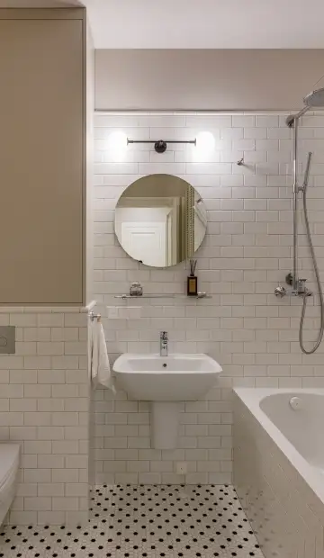 Дизайн и ремонт квартиры возле Московского цирка в стиле современный. Санузел
