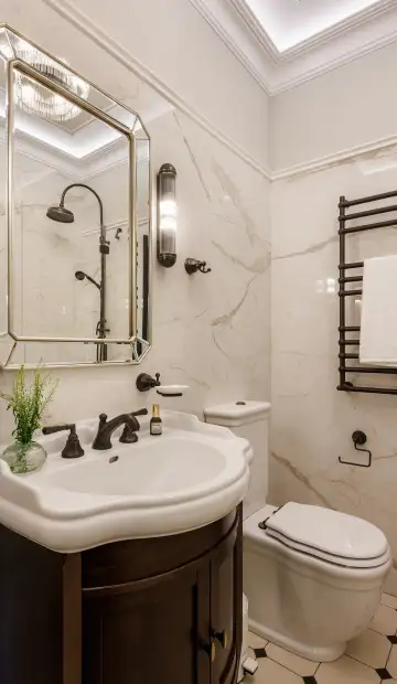 Дизайн и ремонт квартиры ЖК Диалог в стиле американский. Гостевой санузел, фото 1