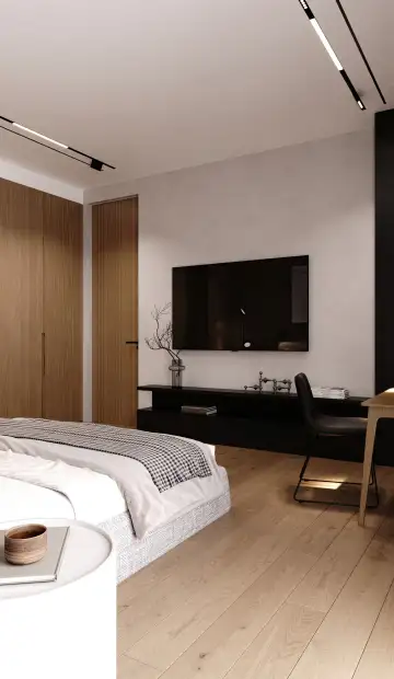 Дизайн и ремонт квартиры ЖК Eniteo в стиле современный. Спальня, фото 4