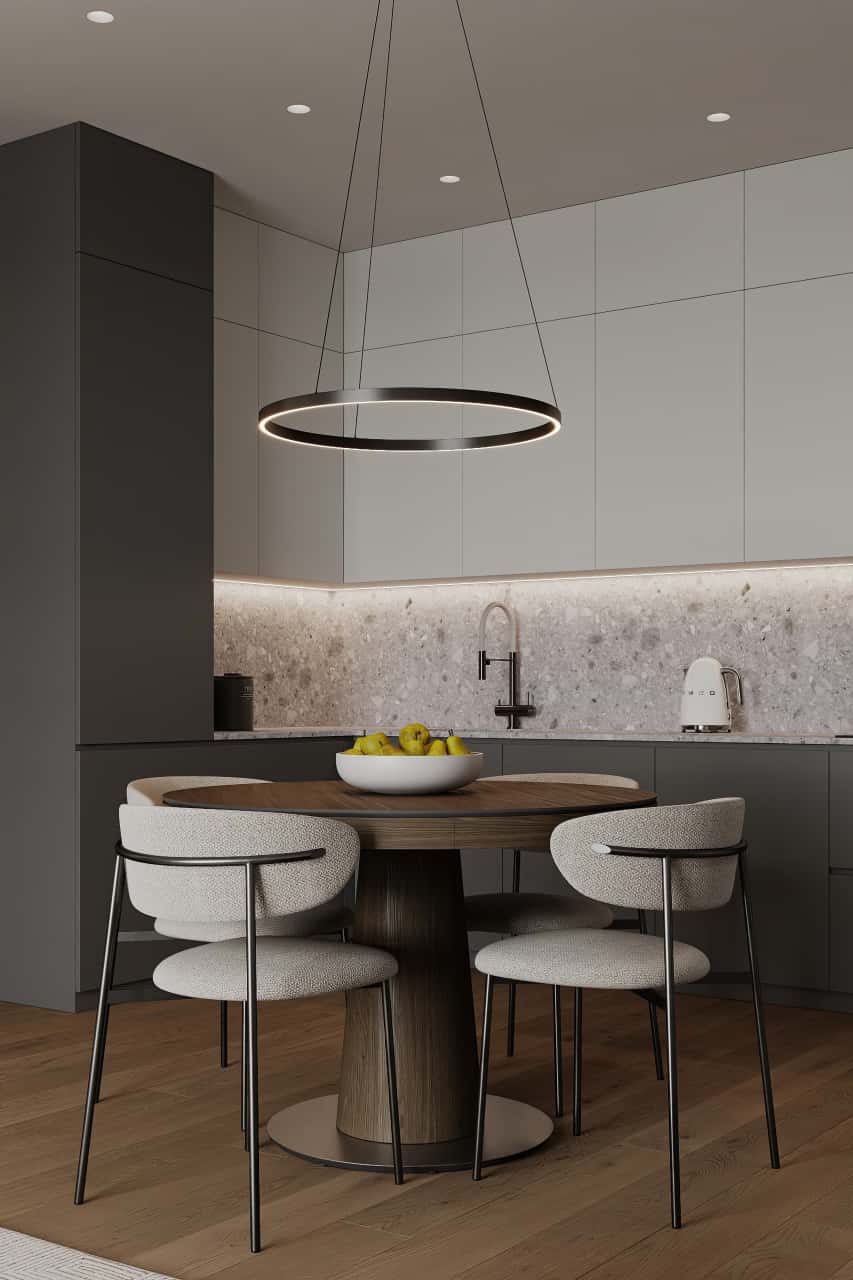 Кухонный фартук из крупноформатного керамогранита