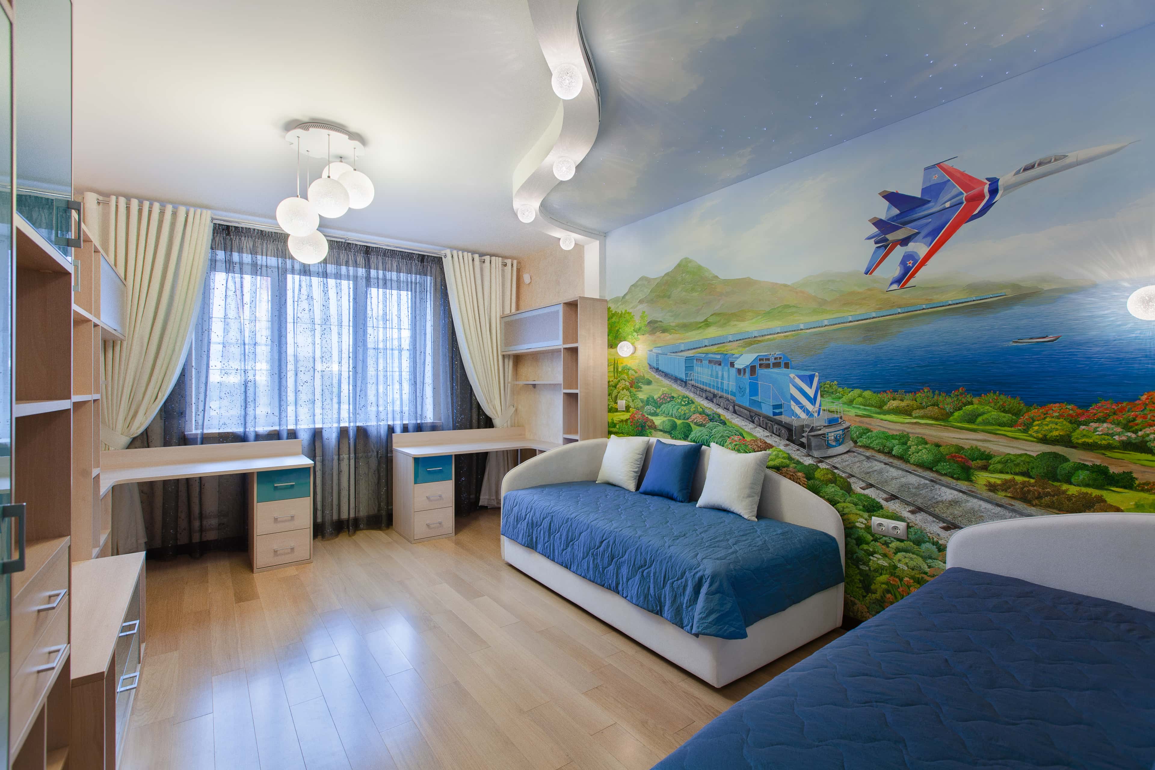 Оформление интерьера детской. Фото № 41713.