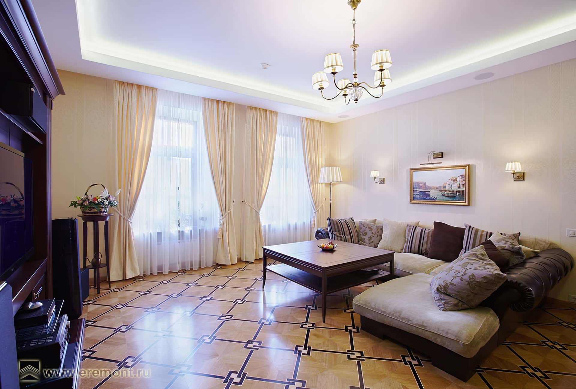 Квартира на Садово–Спасской, 140 м2. Гостиная, фото 2