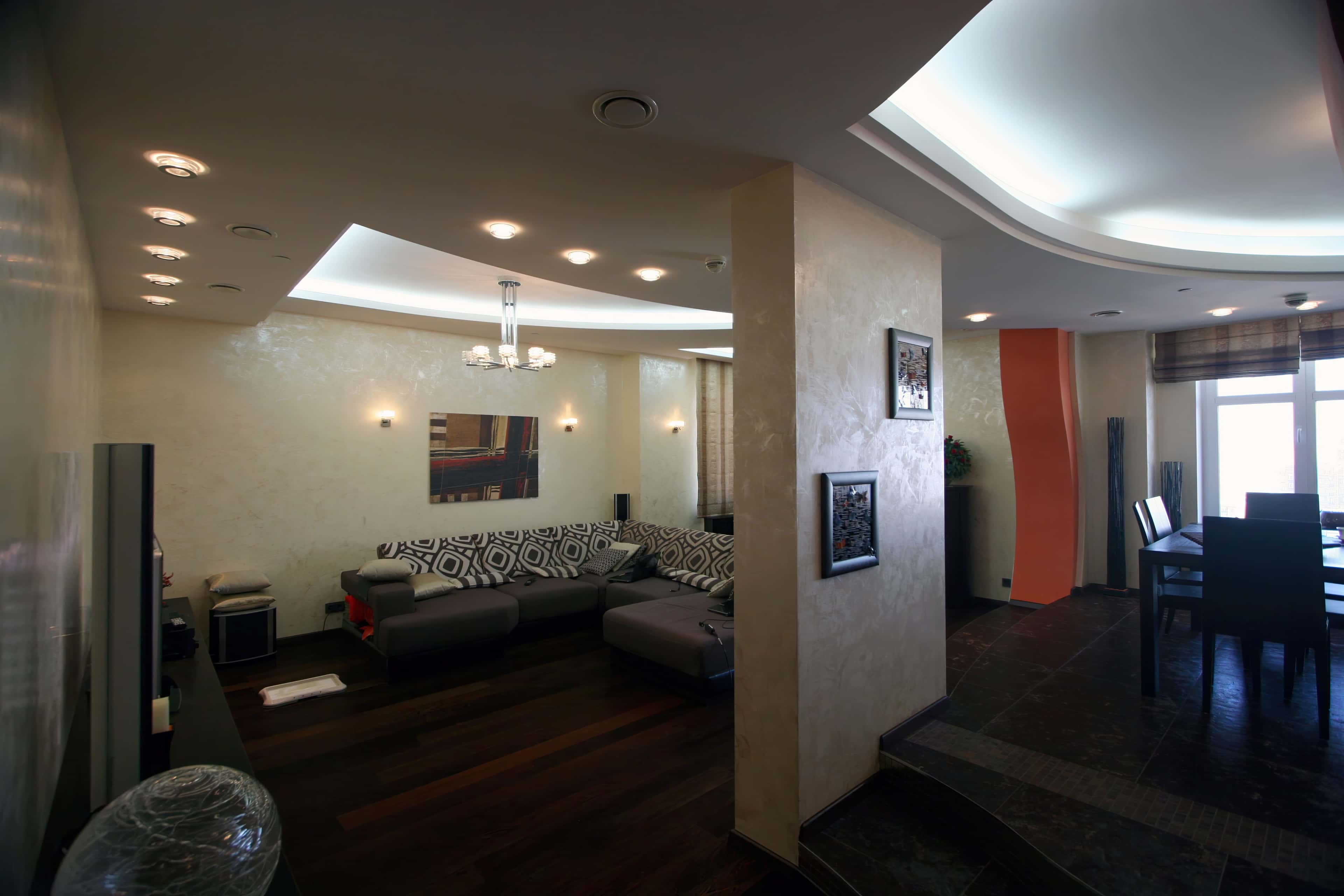 Оформление интерьера гостиной. Фото № 27004.