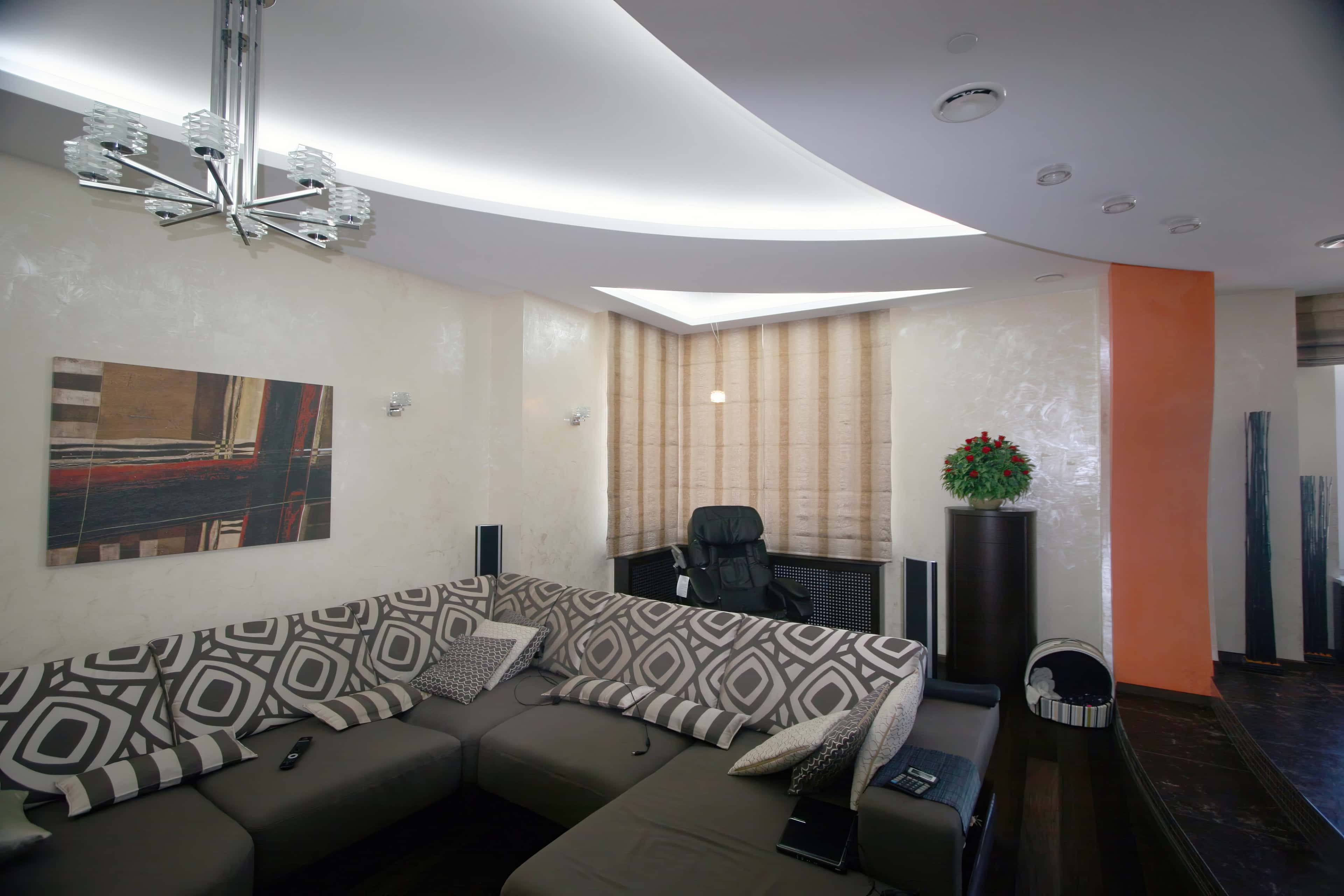 Оформление интерьера гостиной. Фото № 31447.