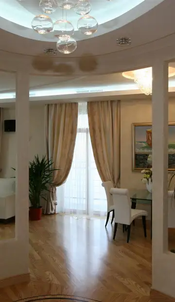 Ремонт квартиры в комплексе Wellton Park в стиле современный. Гостиная-кухня, фото 7