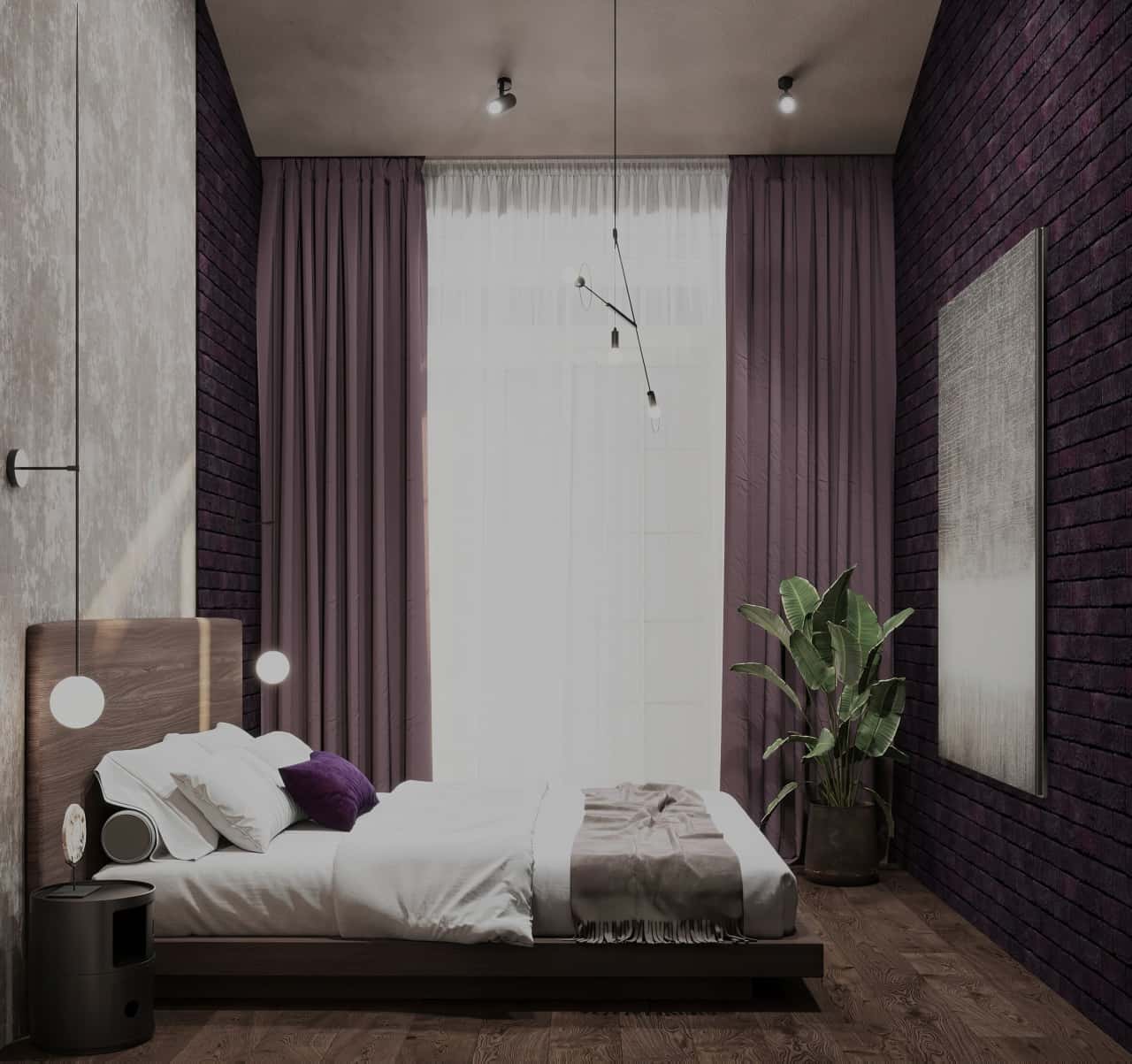 Фиолетовый цвет в интерьере