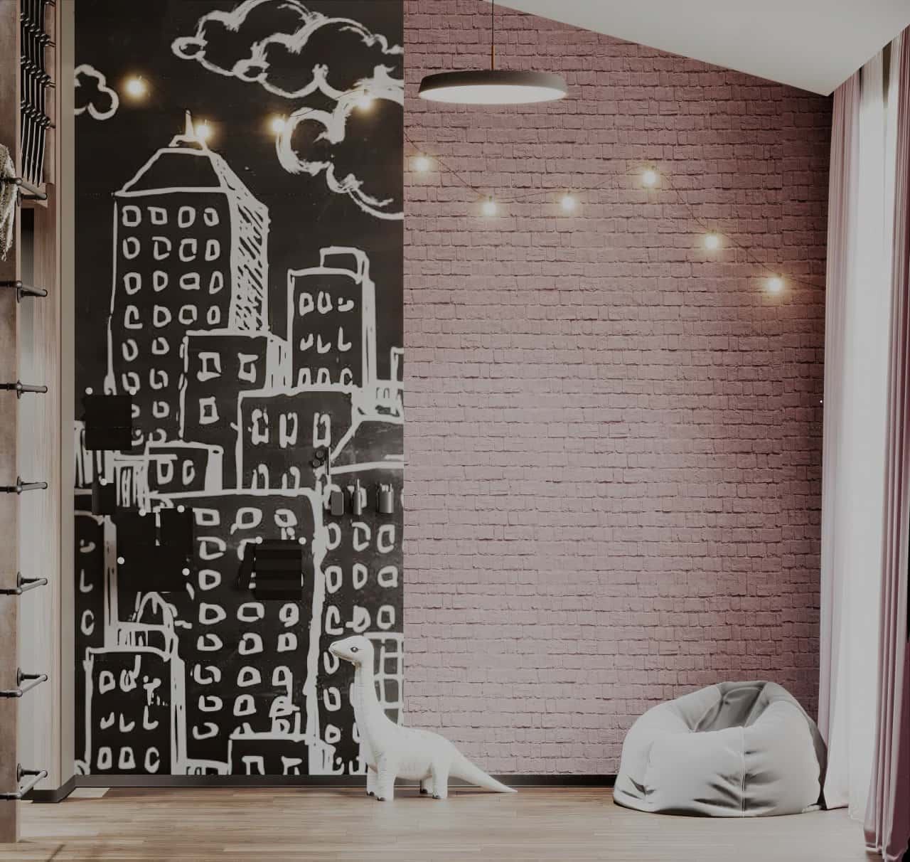 Отделка стен в лофте