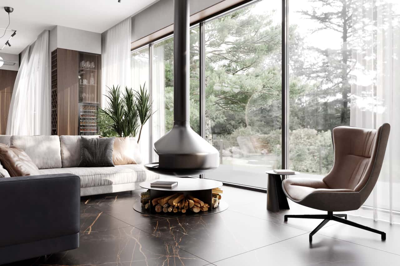 Гостиная в загородном доме