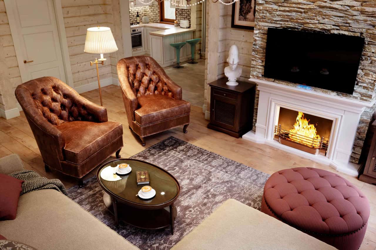 Гостиная в доме в КП "Смородинка"