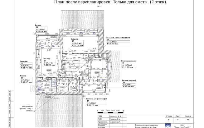 Домик бабушки. План после перепланировки (2 этаж)